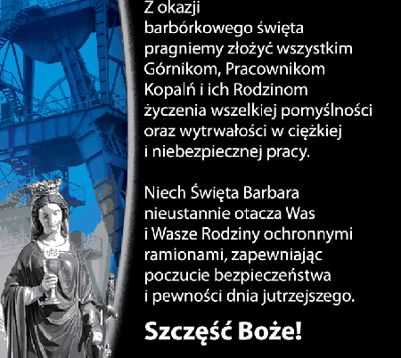 Matka Boska z życzeniami na dzień górnika